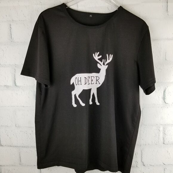 OH DEER.. Black Short Sleeve Tee. Size XL. - Picture 4 of 4